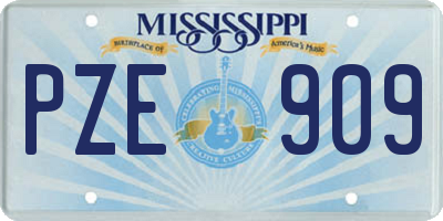 MS license plate PZE909