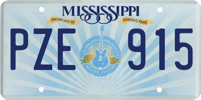 MS license plate PZE915