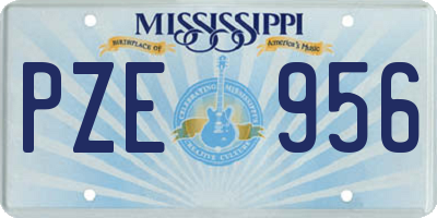 MS license plate PZE956
