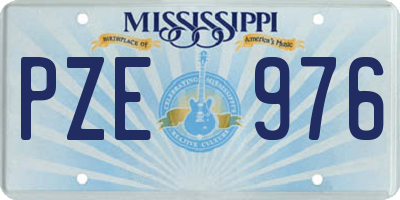 MS license plate PZE976