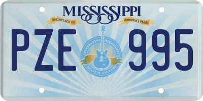 MS license plate PZE995