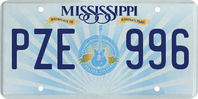 MS license plate PZE996