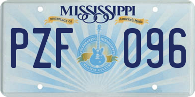 MS license plate PZF096