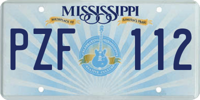MS license plate PZF112