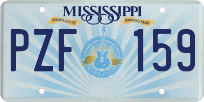MS license plate PZF159