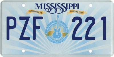 MS license plate PZF221