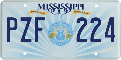 MS license plate PZF224