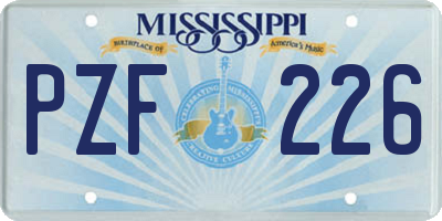 MS license plate PZF226