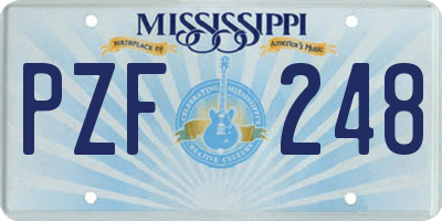 MS license plate PZF248