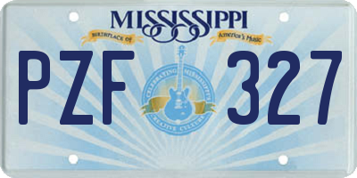 MS license plate PZF327
