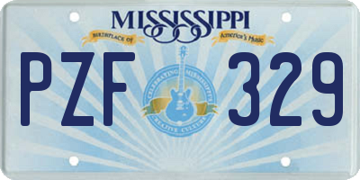 MS license plate PZF329