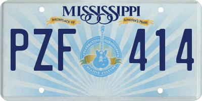 MS license plate PZF414
