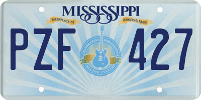 MS license plate PZF427