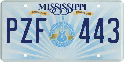 MS license plate PZF443