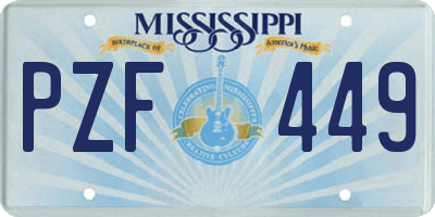 MS license plate PZF449