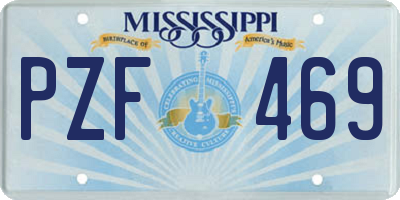 MS license plate PZF469