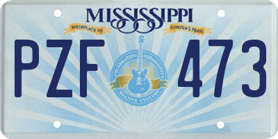 MS license plate PZF473