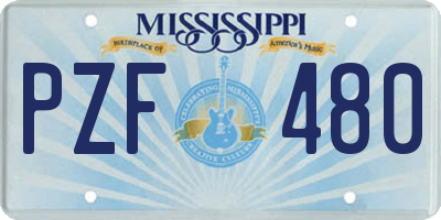 MS license plate PZF480