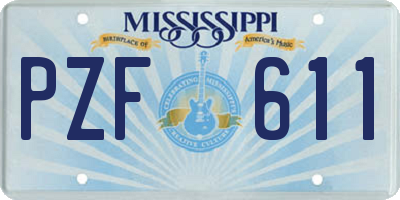 MS license plate PZF611