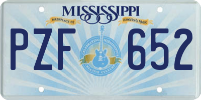 MS license plate PZF652