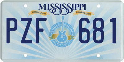 MS license plate PZF681