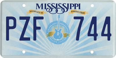 MS license plate PZF744