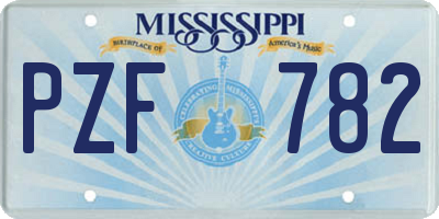 MS license plate PZF782