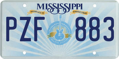 MS license plate PZF883