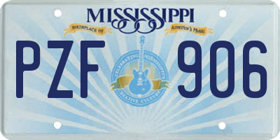 MS license plate PZF906