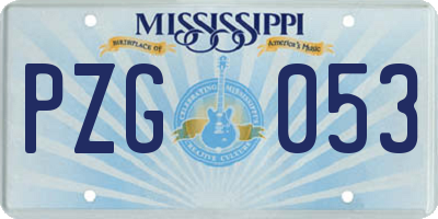 MS license plate PZG053