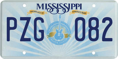 MS license plate PZG082