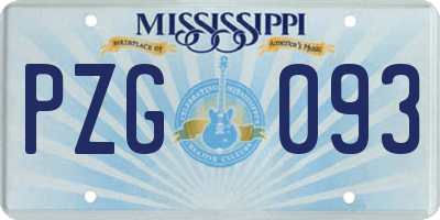 MS license plate PZG093