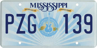 MS license plate PZG139
