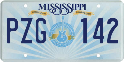 MS license plate PZG142