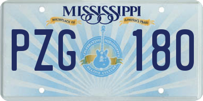 MS license plate PZG180