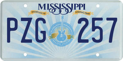 MS license plate PZG257