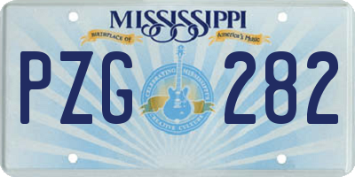 MS license plate PZG282