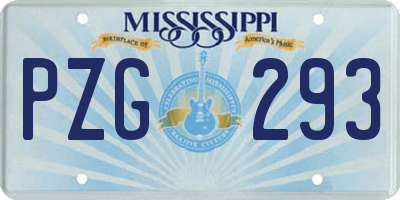 MS license plate PZG293