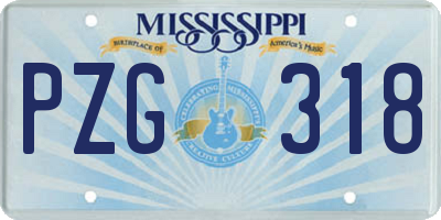 MS license plate PZG318