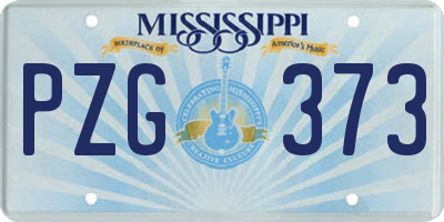 MS license plate PZG373