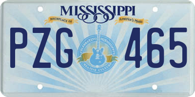 MS license plate PZG465