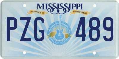 MS license plate PZG489