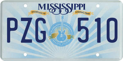 MS license plate PZG510