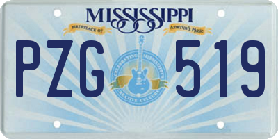 MS license plate PZG519