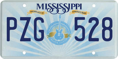 MS license plate PZG528
