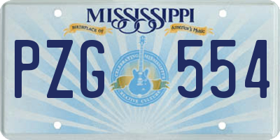 MS license plate PZG554