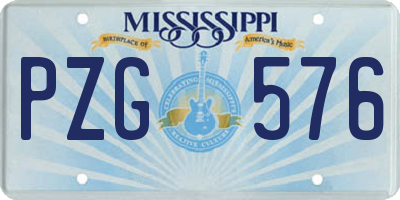 MS license plate PZG576