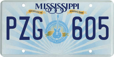 MS license plate PZG605