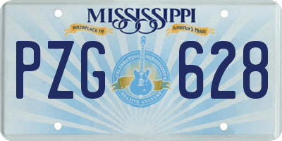MS license plate PZG628