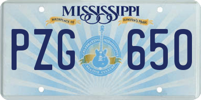 MS license plate PZG650